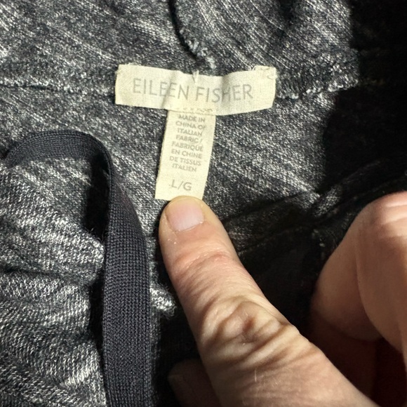 Eileen Fisher Heathered Gray Drop Shoulder Hoodie Size Large - Picture 2 of 7